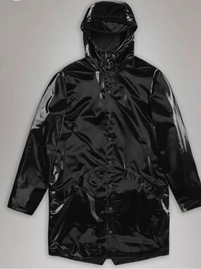 NWT! RAINS, UNISEX, Long Jacket W3, Night, Large Unisex